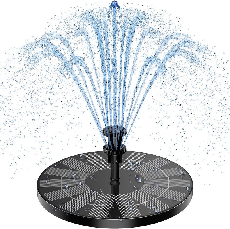 AISITIN 3.5W Solar Bird Bath Fountain Pump, Solar Fountain Pump for Bird Bath with 6 Nozzles, Solar Powered Water Fountain Pump for Garden, Ponds, Pool, Fish Tank, Aquarium and Outdoor, Black - Image 1